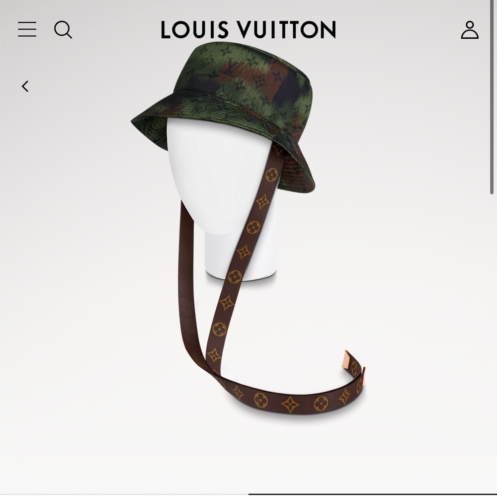 LV Louis Vuitton 2020 camouflage ikat sun hat green monogram tied
